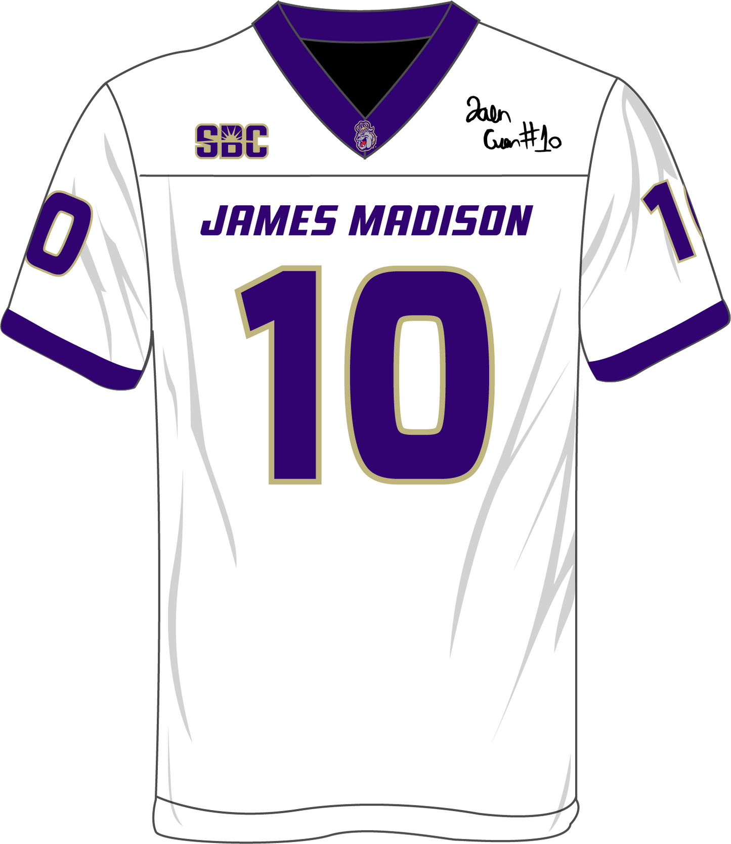 SIGNED | White J. Green #10 JMU Replica Away Football Jersey