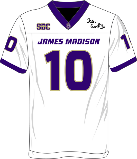 SIGNED | White J. Green #10 JMU Replica Away Football Jersey