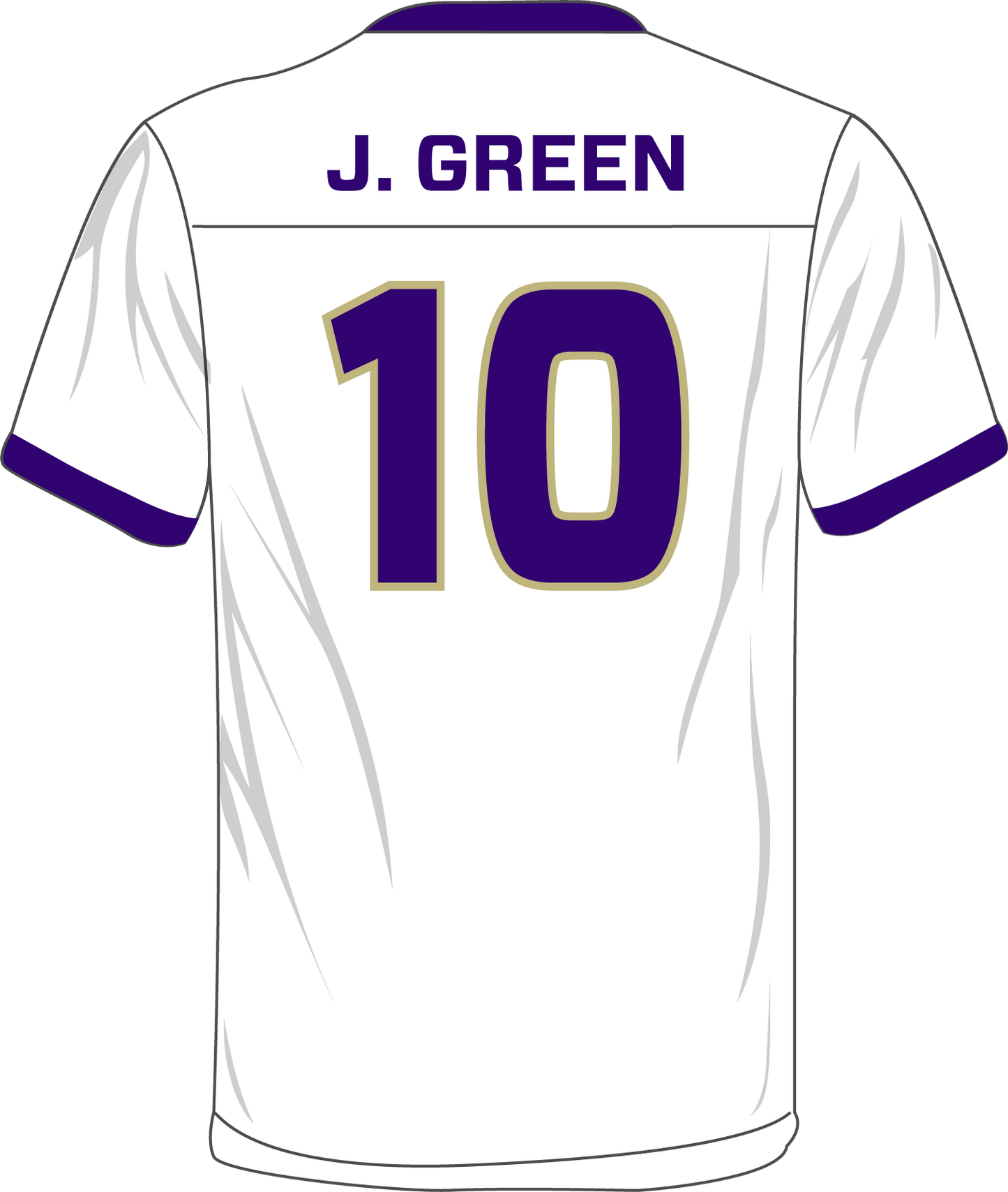 White J. Green #10 JMU Replica Away Football Jersey